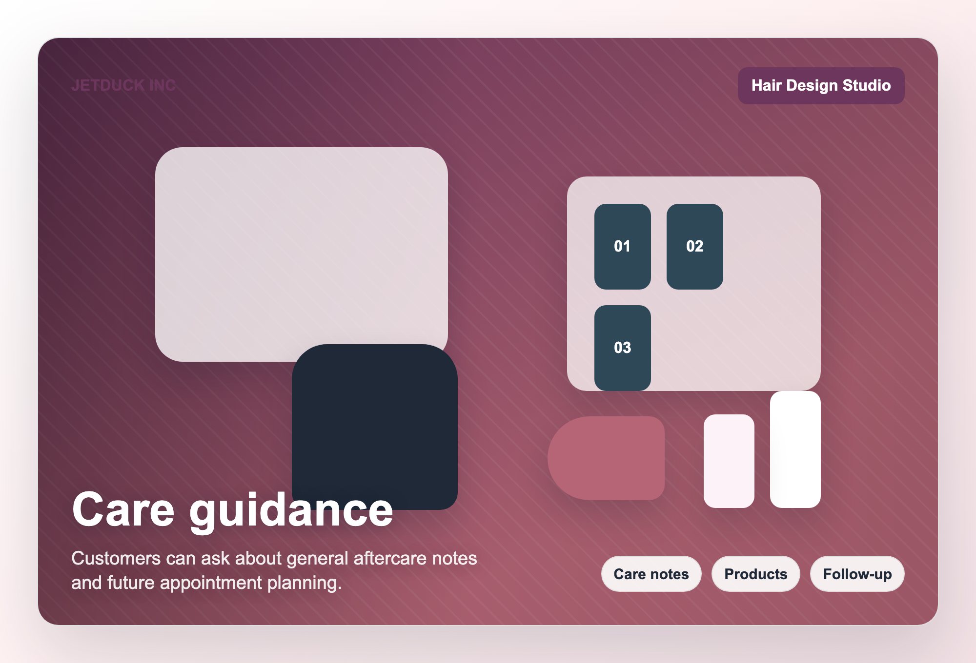 Care guidance visual for JETDUCK INC